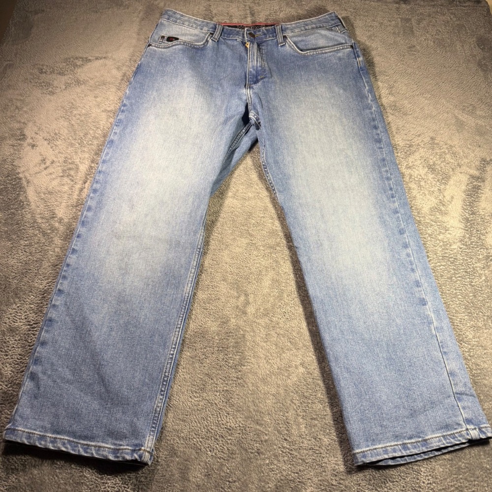 Wrangler 20X No 42 Mens Straight Leg Jeans Light Wash Blue Denim 34x30